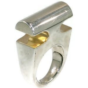 Vintage Chris Steenbergen Silver and Gold Ring