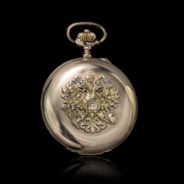 Antique 14ct Gold and Enamel Presentation Hunter Case Pocket Watch By Pavel Buhre, late 19th Century, inscribed in Russian 'Pavel Buhre supplier to the Court of his Highness No. 42760