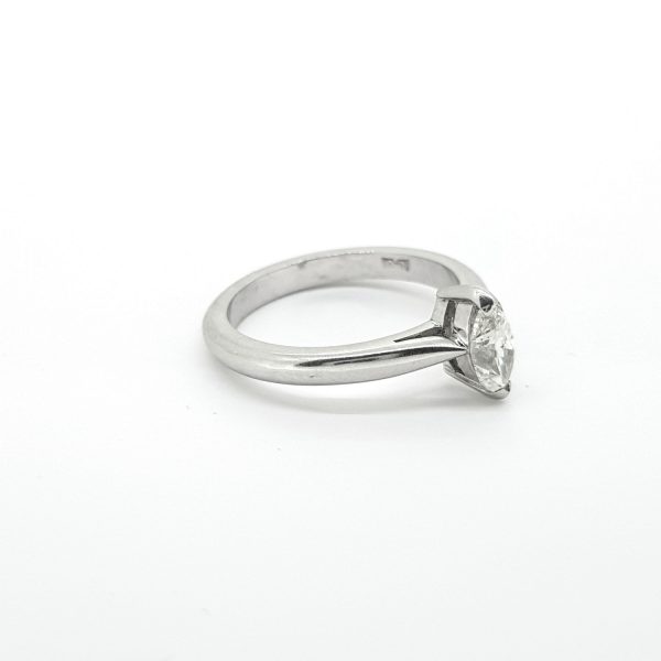 Marquise Cut Diamond Solitaire Engagement Ring in Platinum