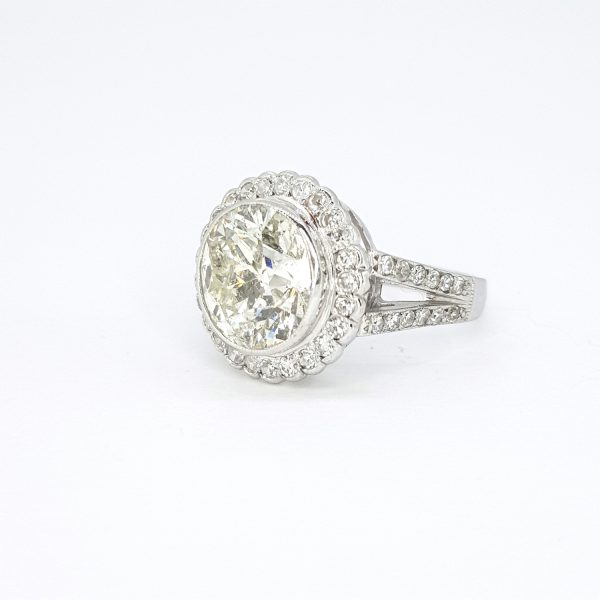 3.67ct Old Cut Diamond Cluster Cocktail Ring