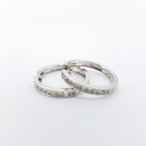 Princess Cut Diamond Hoop Earrings in 18ct white gold, 2.88 carat total