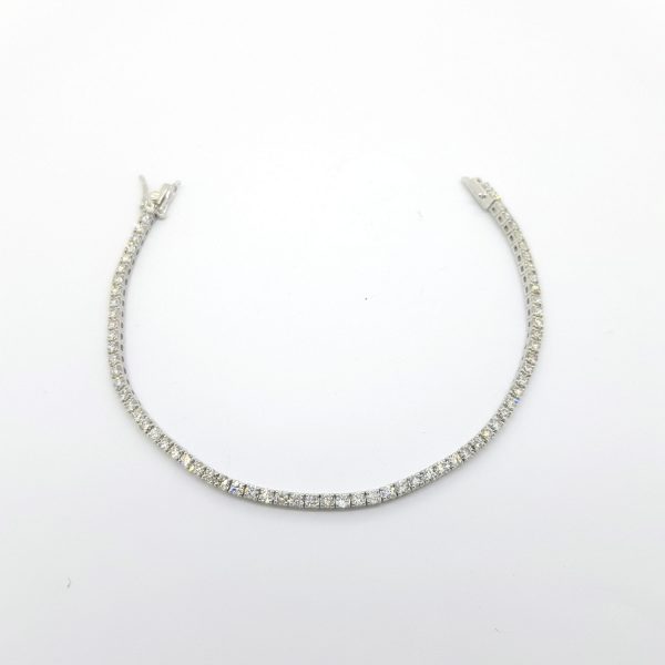 Diamond Line Tennis Bracelet in 18ct White Gold, 3.30 carats