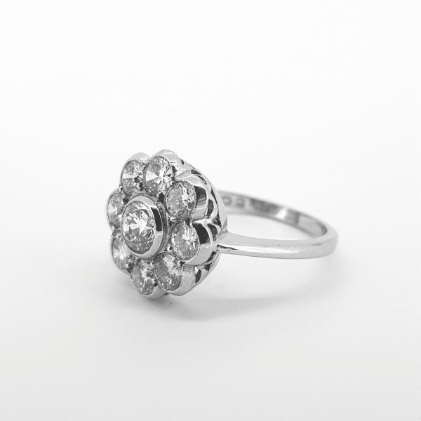 Diamond Floral Cluster Ring, 1.50 carat total