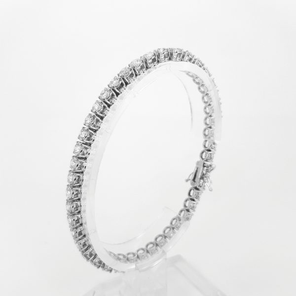 Diamond Line Bracelet in 18ct White Gold, 11.10 carats, G colour, SI clarity