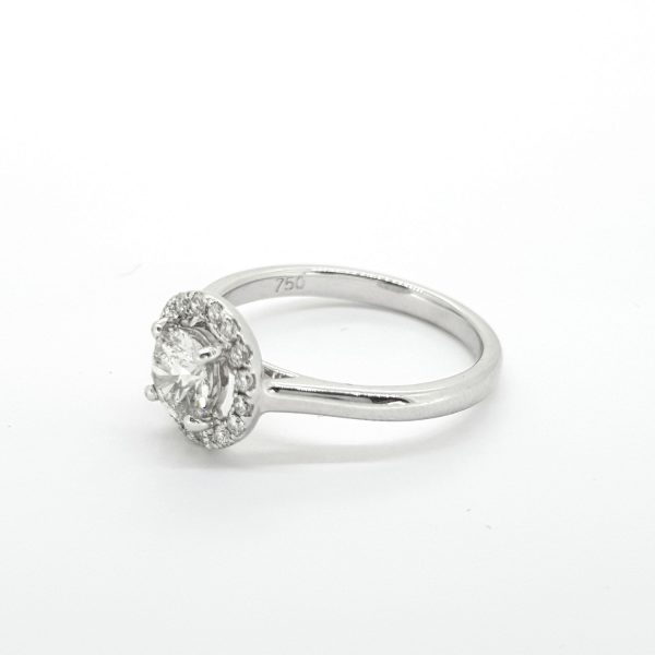 Diamond Cluster Halo Ring in 18ct White Gold
