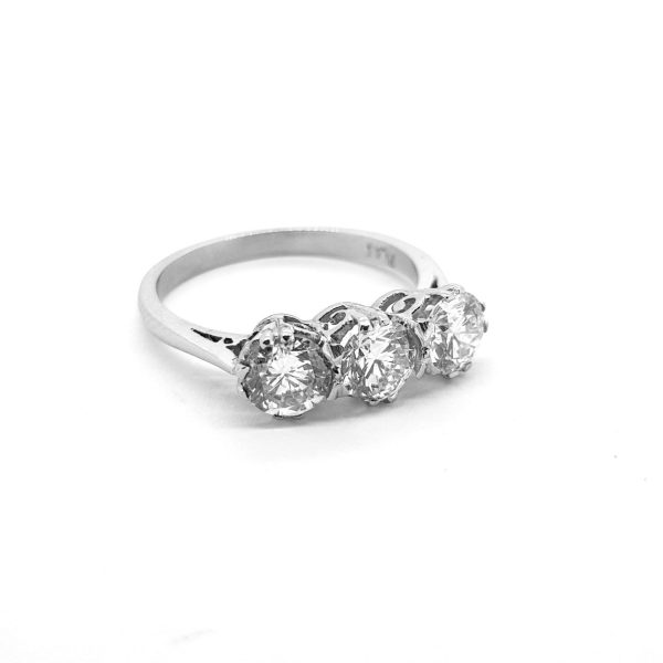 Diamond Trilogy Ring in Platinum, 1.63 carats