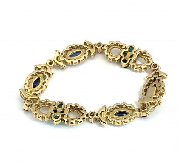 Vintage 1970 Multi Gem Diamond Bracelet