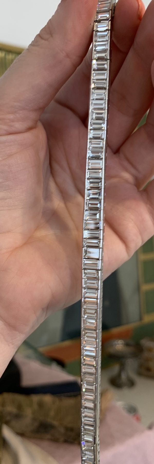 Diamond baguette cut bracelet
