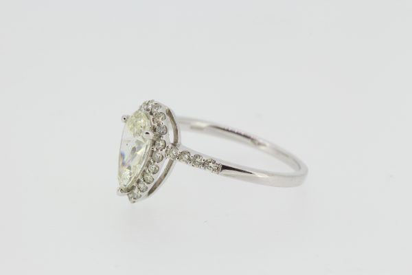 Pear Cut Diamond Cluster Ring in 18ct White Gold