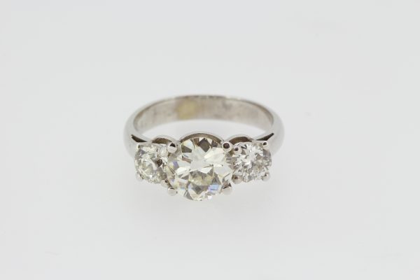Three Stone Diamond Ring in 18ct White Gold