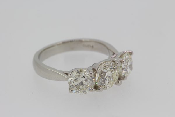 3.36ct Three Stone Diamond Ring in Platinum
