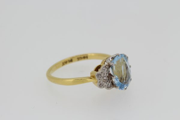 Vintage Aquamarine and Diamond Ring, Circa 1960s