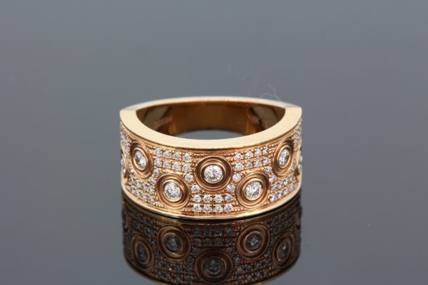 Contemporary Diamond Dress Ring in 18ct Rose Gold, 0.59 carats