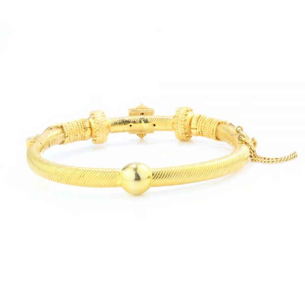 Vintage Decorative 22ct Yellow Gold Bangle Bracelet