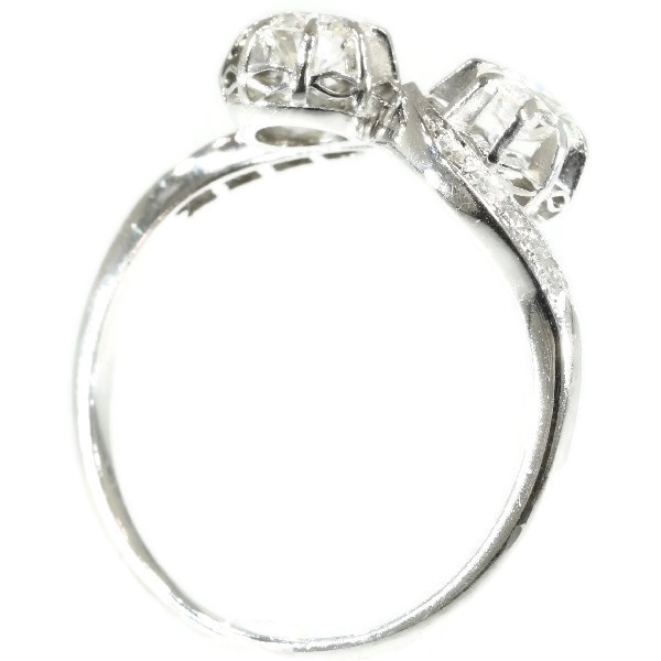 Antique Art Deco Two Stone Diamond Love Ring