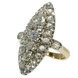 Antique Victorian Old European Cut Diamond Marquise Ring