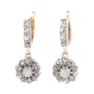 Antique Edwardian Rose Cut Diamond Earrings