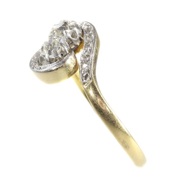 Romantic Antique Belle Epoque Diamond Toi et Moi Ring