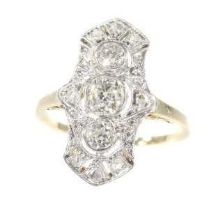 Antique Belle Epoque Platinum Diamond Engagement Ring
