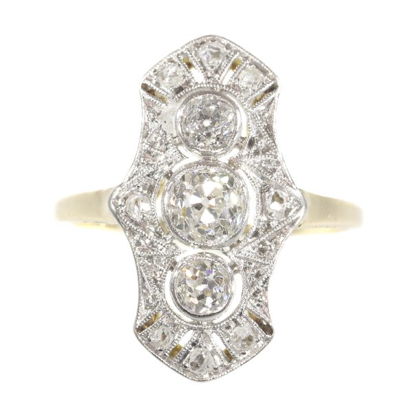 Antique Belle Epoque Platinum Diamond Engagement Ring