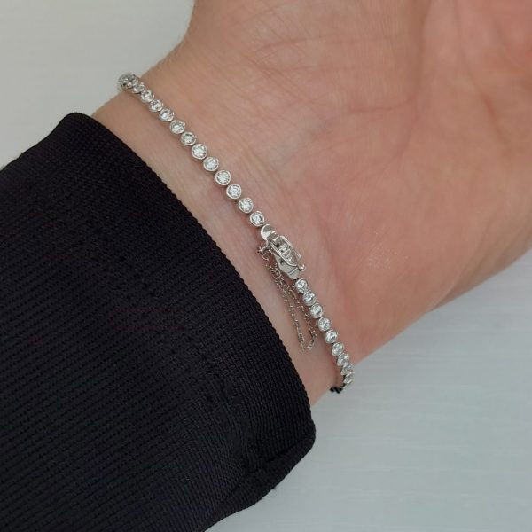 Bezel Set Diamond Line Bracelet 2.64 carats