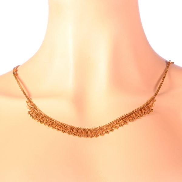 Antique Gold Filigree Bow Necklace