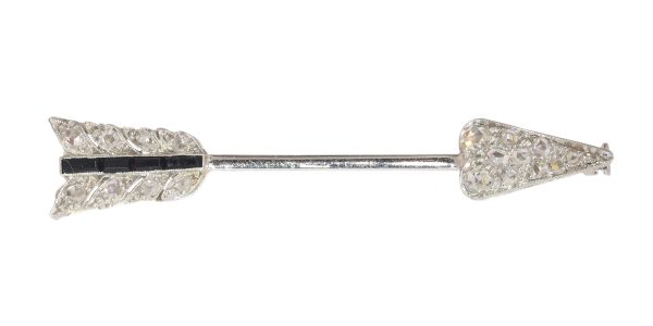Antique Art Deco Diamond Arrow Bar Brooch