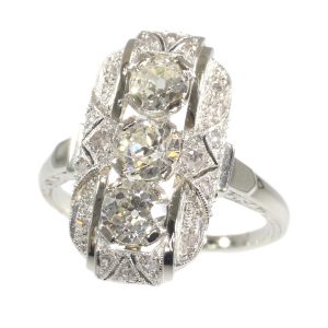 Antique Art Deco 1.44ct Old Brilliant Cut Diamond Engagement Ring