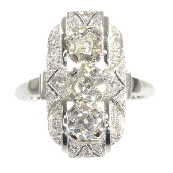 Antique Art Deco 1.44ct Old Brilliant Cut Diamond Engagement Ring