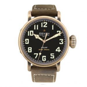 Zenith Pilot Type 20 Automatic 45mm Extra Special Bronze Watch, black dial with Arabic numerals, Model 29.2430.679/21.C753. Brand New with box, papers and two year manufacturer warranty