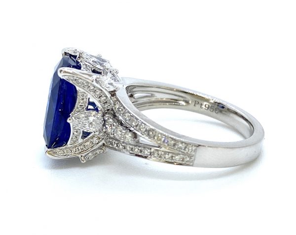 7.12ct Natural Ceylon Sapphire and Diamond Dress Ring in Platinum, by David Jerome