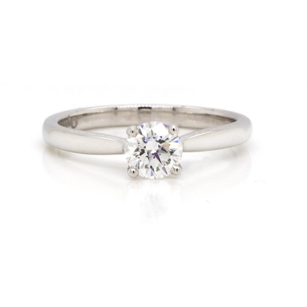 Classic 0.51ct Diamond Solitaire Engagement Ring in Platinum, G colour SI1 clarity, with certificate