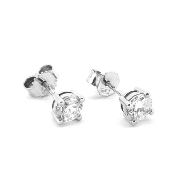 Diamond Stud Earrings in 18ct White Gold, 0.95 carats
