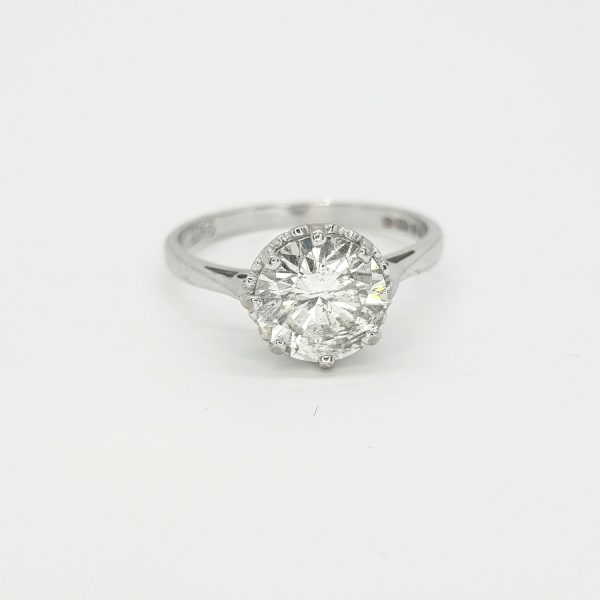 1.71ct Diamond Solitaire Engagement Ring in 18ct White Gold