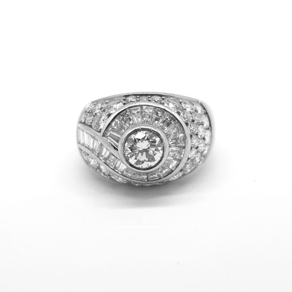 Geometric Diamond Bombe Dress Ring, 2.75 carats