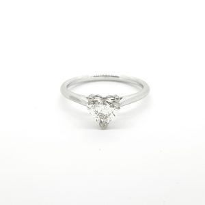 0.70ct Heart Shaped Diamond Solitaire Engagement Ring