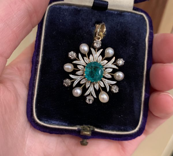 Antique emerald pendant