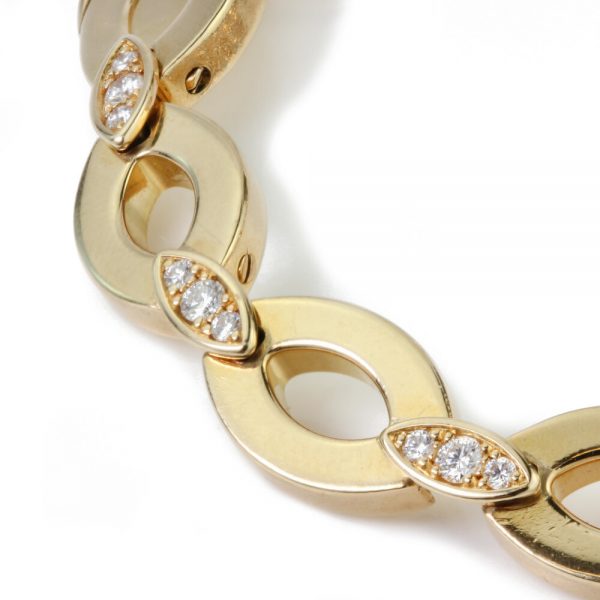 Cartier 18ct Yellow Gold Diadea Bracelet with Diamonds, twelve oval open links alternated with pave set diamond tear drops, 0.77 carats, with original Cartier box