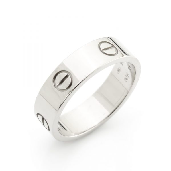 Cartier Love Ring in 18ct White Gold, with Cartier Box, Circa 1996, Signed and Numbered