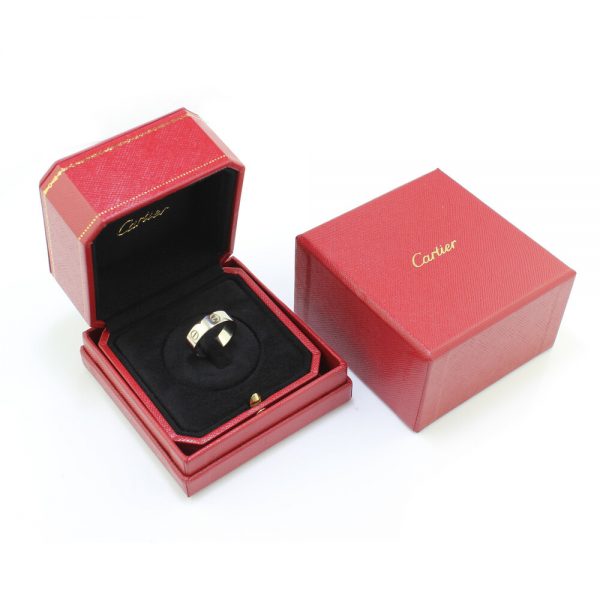 18ct White Gold Cartier Love Ring with Cartier Box