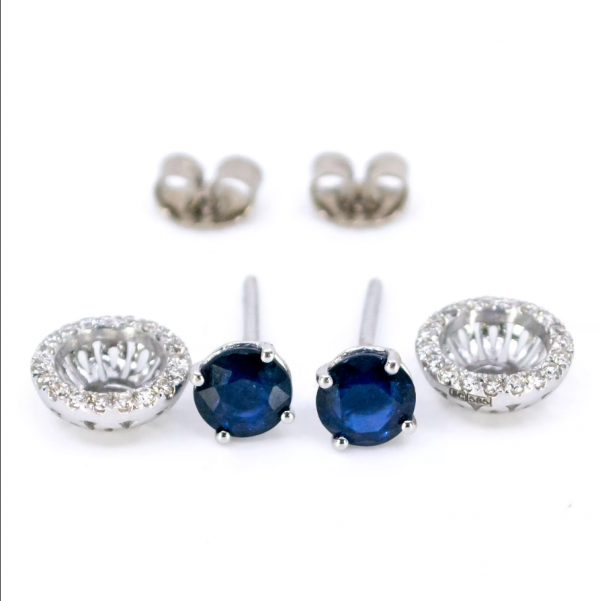 2.10ct Sapphire and Diamond Convertible Earrings