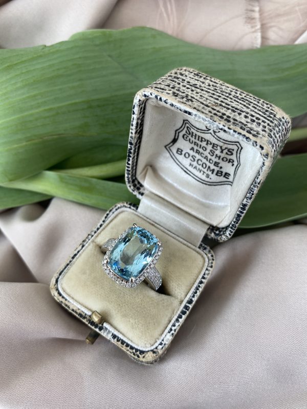 6.21ct Aquamarine and Diamond Dress Ring