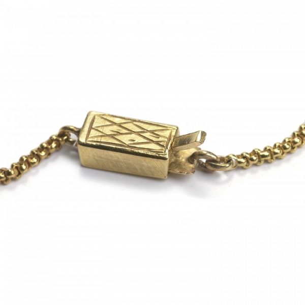 Vintage 18ct Yellow Gold Long Belcher Chain Necklace, with engraved box clasp