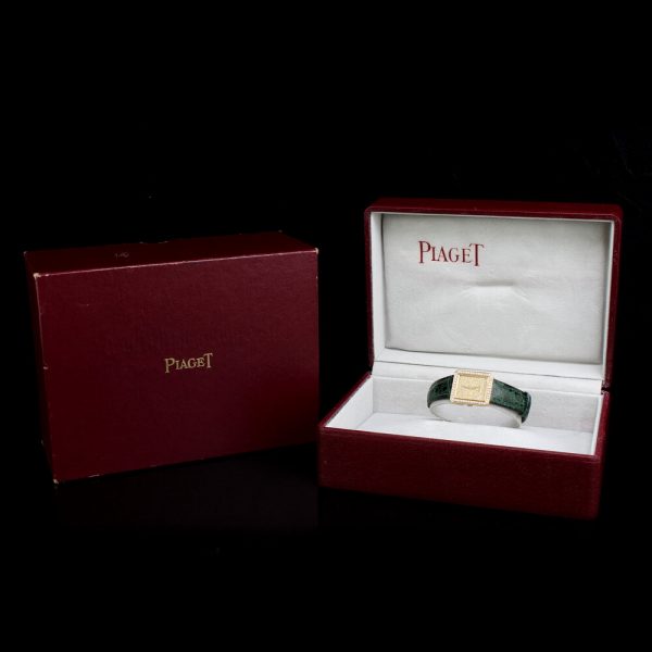 Piaget Ladies Custom Diamond Dial and Bezel 18ct Gold Manual 20" Watch; Model Number 41545, with original box and service document, Circa 1990s