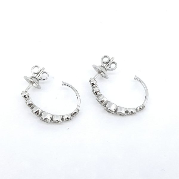 Diamond Hoop Earrings in 18ct White Gold, 0.70 carat total