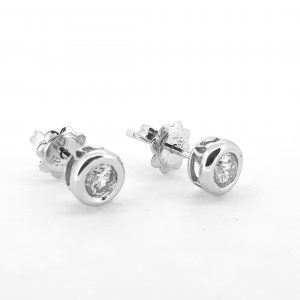 0.44ct Diamond Stud Earrings in 18ct White Gold; featuring collet set round brilliant-cut diamonds, 0.44 carat total