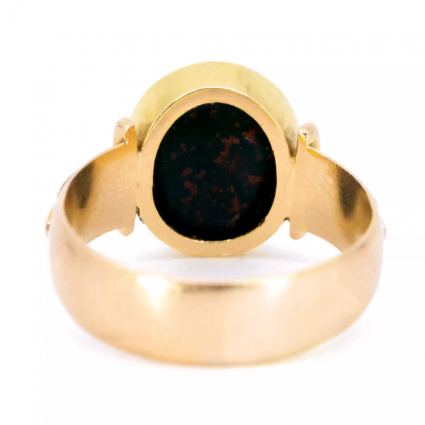 Antique Victorian Bloodstone 15ct Gold Signet Ring