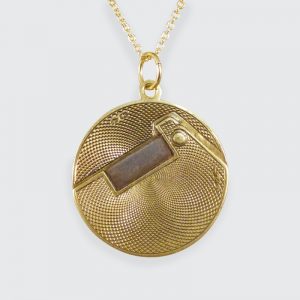 Edwardian Antique Gold Cigar Cutter Pendant on a Chain