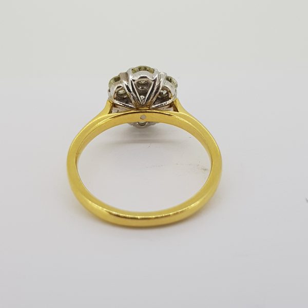 Edwardian Style Diamond Floral Cluster Ring, 1.05 carat total, in 18ct gold