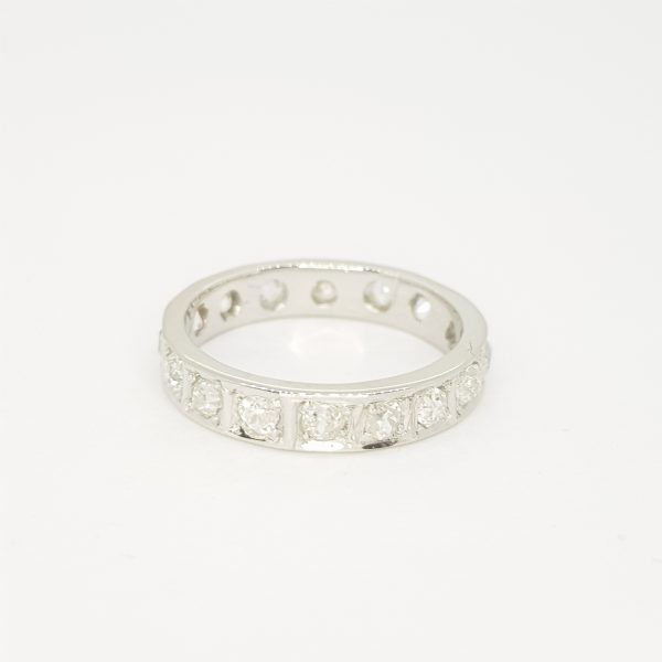 Old Cut Diamond Full Eternity Band Ring, 1.20 carat total